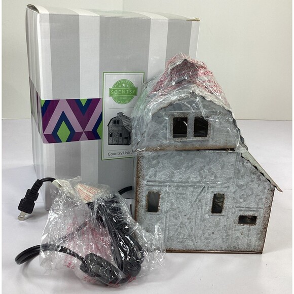 Scentsy Country Living Galvanized Steel Barn Farmhouse Western Wax Warmer NEW